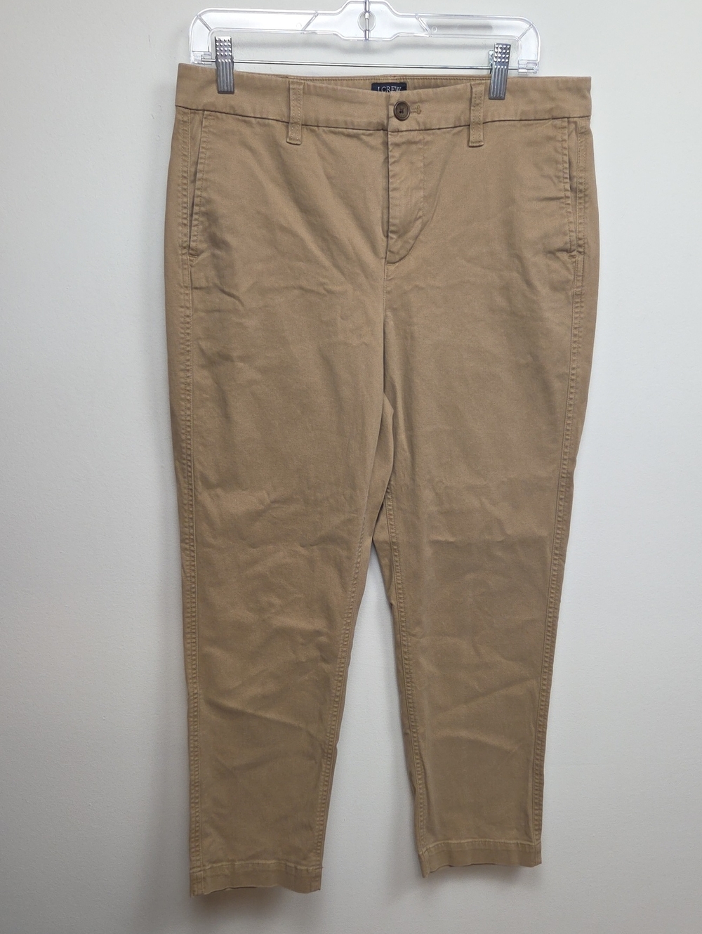 J. Crew High-Rise Girlfriend Chino Khaki Ankle Pants Business Casual Neutral 10